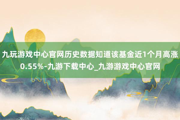 九玩游戏中心官网历史数据知道该基金近1个月高涨0.55%-九游下载中心_九游游戏中心官网